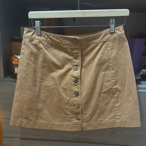 Tan Button-Front Women's Skirt